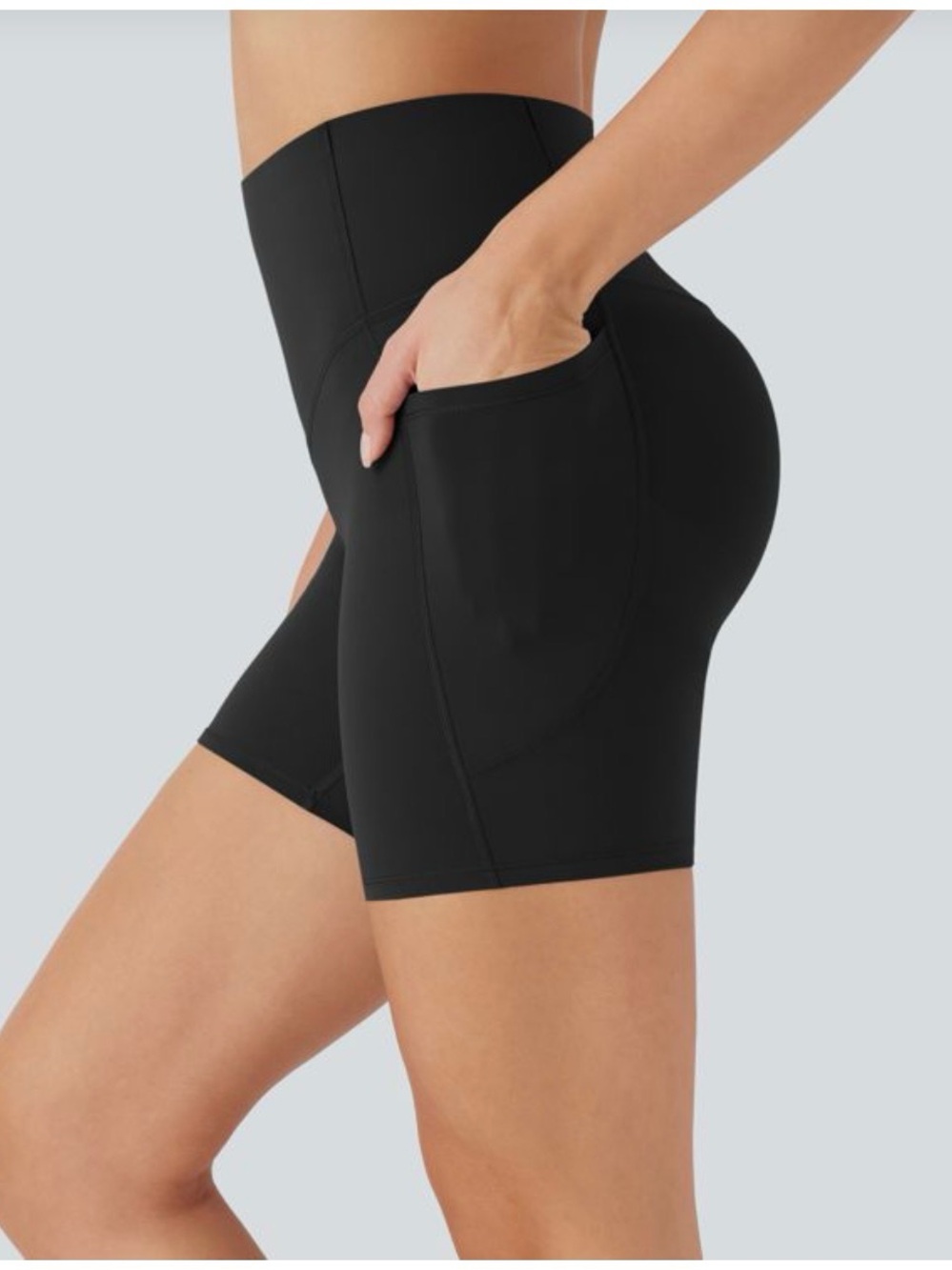 Halara ultrasculpt High-Rise Black Bike Shorts with Supportive Waistband